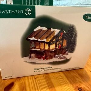 Department 56 backyard Christmas greenhouse (rare)